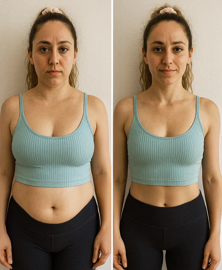 Nuclever Cortisol Manager prima e dopo: viso sgonfio e pancia più piatta dopo la cura