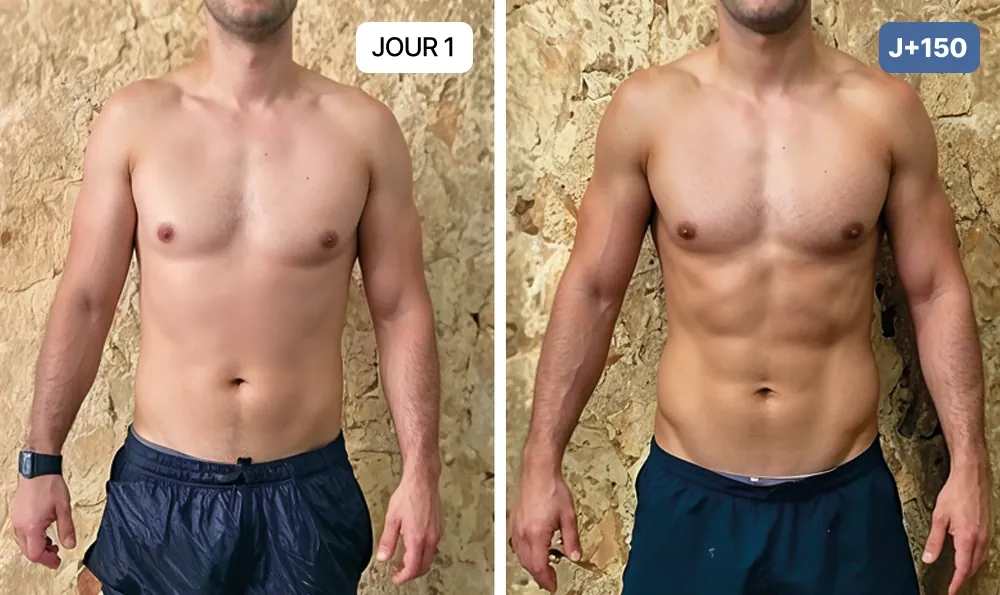 Nuclever Cortisol Manager prima e dopo uomo: corpo più definito dopo 150 giorni